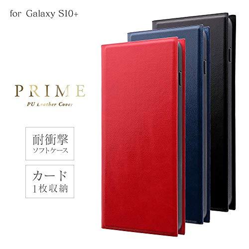 Galaxy S10+ ケース 手帳型 耐衝撃 MSソリューションズ ルプラス LEPLUS PRIME レッド PUレザー スタンド機能 カード収納 ストラップホール搭載 LP-19SG2LPRD | LEPLUS | 01