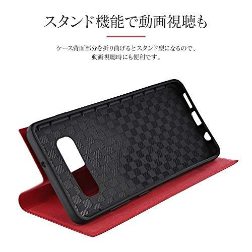 Galaxy S10+ ケース 手帳型 耐衝撃 MSソリューションズ ルプラス LEPLUS PRIME レッド PUレザー スタンド機能 カード収納 ストラップホール搭載 LP-19SG2LPRD | LEPLUS | 05