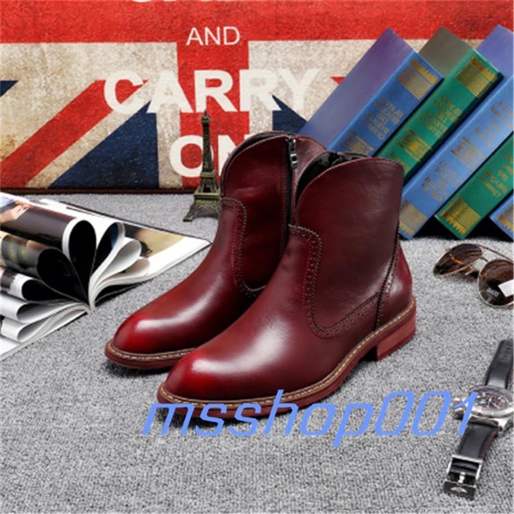 ショートブーツ メンズ 切替 エンジニアブーツ ファスナー サイドジップブーツ 3色 裏起毛 裏ボア キレイめ 春 秋 冬 合成皮革 25 Off