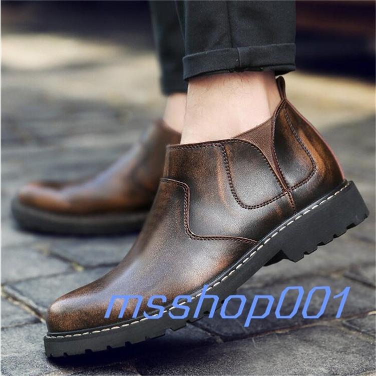 ショートブーツ メンズ エンジニアブーツ ヴィンテージ レトロ Pu レザー 革ブーツ ワークブーツ ローカット 欧米風 カジュアル 春 秋 冬 Yh0078 エムズショップ 通販 Yahoo ショッピング