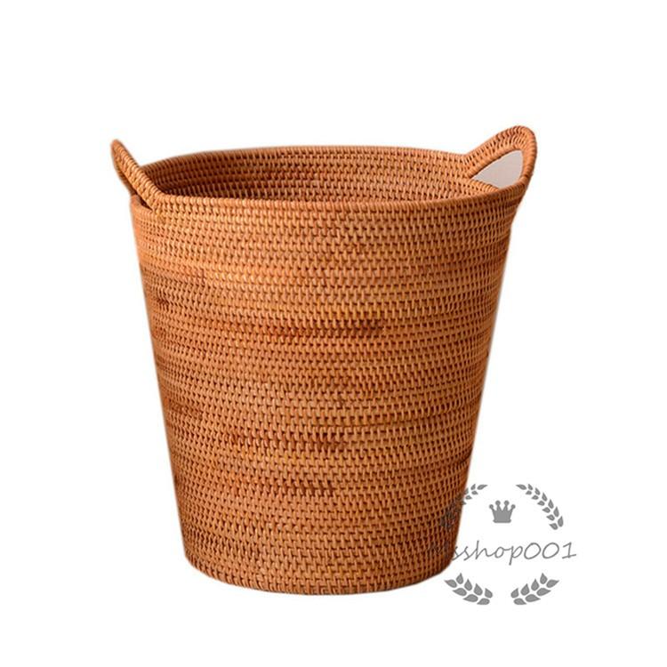 ランドリーバスケット ラタンバスケット ポータブル ランドリー 汚れた服 雑貨の収納 編み 天然素材 シンプル 手作り 籠 ナチュラル おしゃれ 藤 収納用 お洒落 