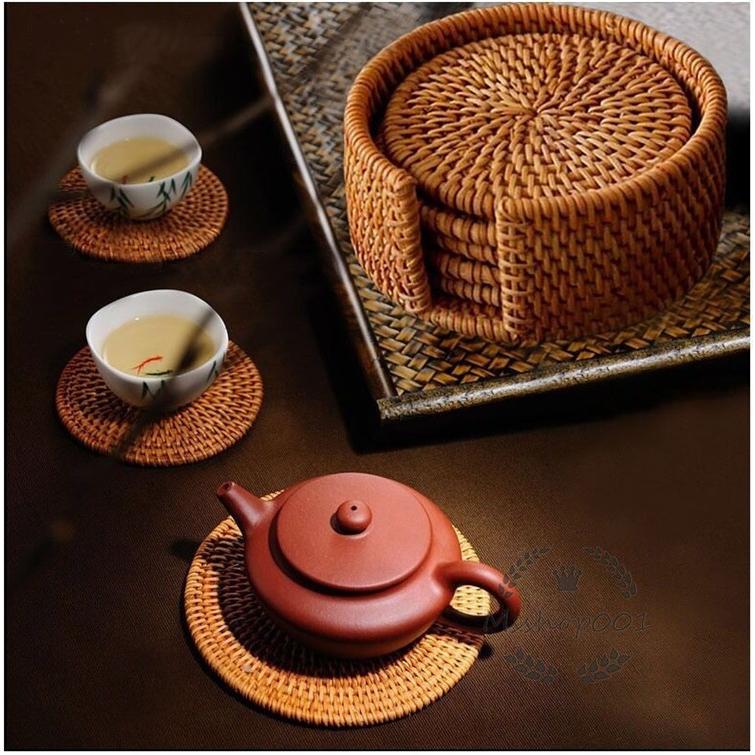 茶托 ラタン 編み物 天然素材 シンプル 手作り ナチュラル おしゃれ 藤 お洒落 ディー用品 茶用品 茶道具 6個入り 6点セット Yh0931 エムズショップ 通販 Yahoo ショッピング