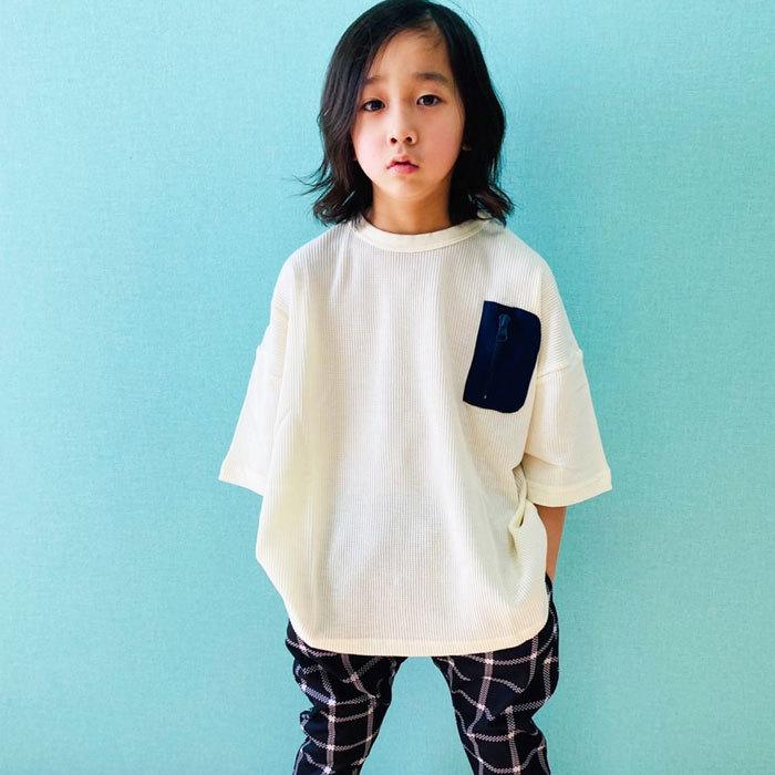 メール便 送料無料 キッズ ｔシャツ 子供服 半袖 男の子 無地tシャツ Bigtシャツ ビックtシャツ ワッフル 5分袖 ポケット付き ジュニア Sj 11 Next Wall 通販 Yahoo ショッピング