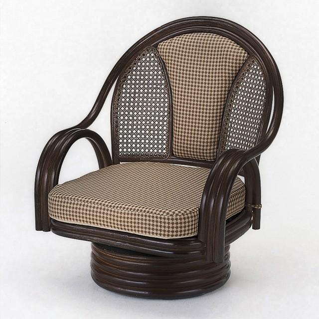 座椅子 回転座椅子 籐 椅子 回転式 座いす 座イス 座敷椅子 ラタンチェア 籐家具 ラタン家具 回転式座椅子 ミドルタイプ S532B (250946)(IE)｜msstore-1147