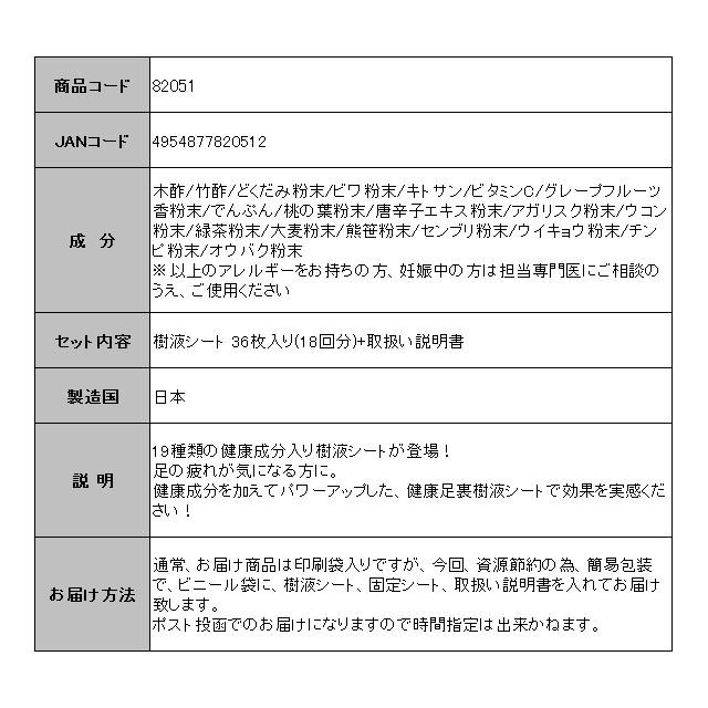 足裏シート 樹液シート 足裏樹液シート 国内正規総代理店アイテム 36枚 足リラックスシート 051 足 Ms 送料無料 すっきりシート