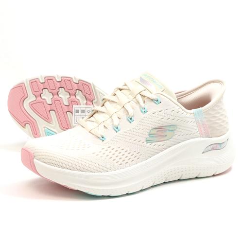 Skechers ベージュ スニーカー　スリップインズ　アーチフィット　ピンク SKECHERS スケッチャーズ レディース スリップインズ ：アーチ