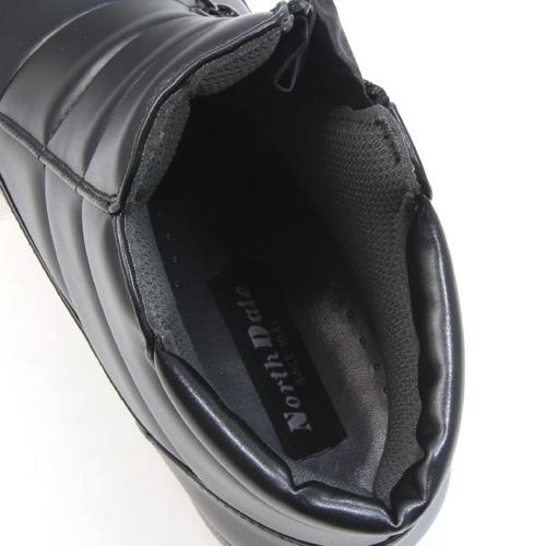 NORTH DATE ノースデイト メンズ スノーブーツ ブラック 防滑 防寒 4E