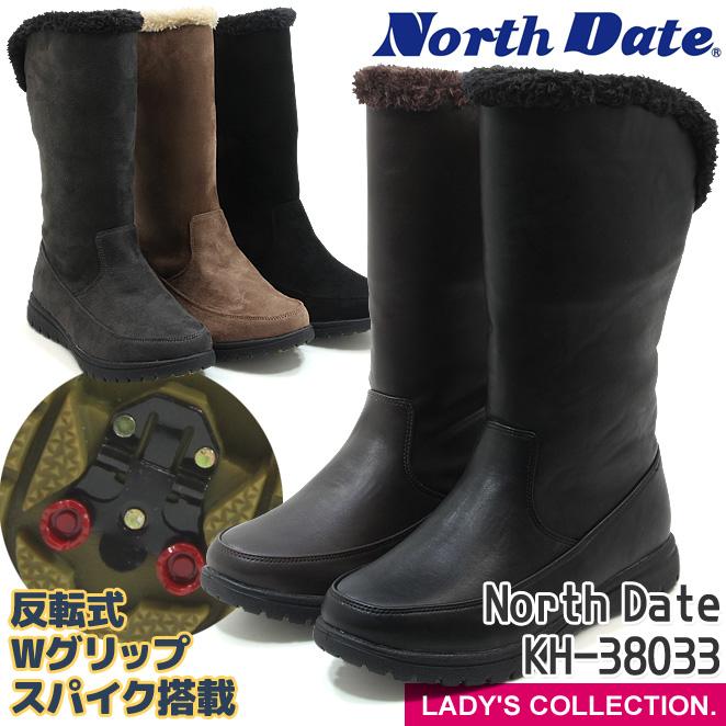 NN.　スノーブーツ NORTH DATE（ノースデイト） レディース ウィンターブーツ ブラック