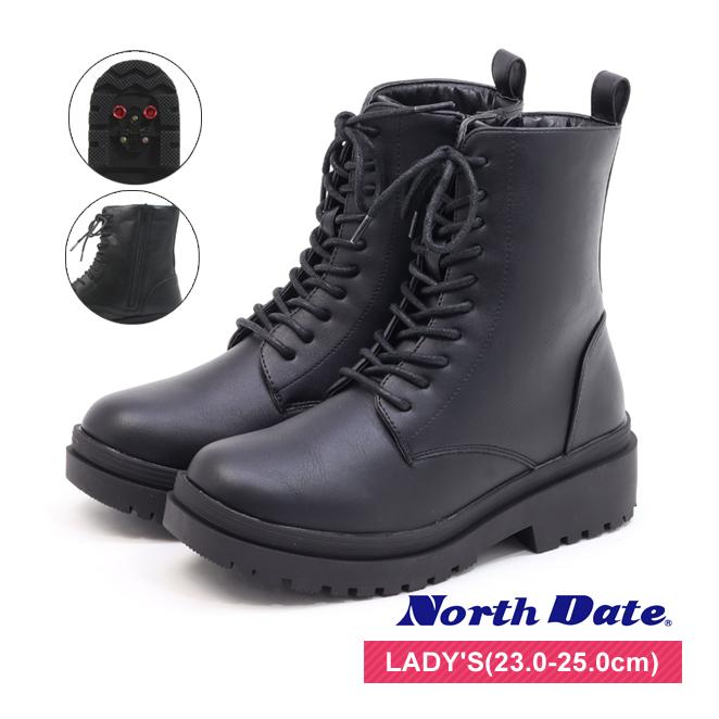 NORTH DATE（ノースデイト） レディース 防滑 防寒 サイドジップブーツ