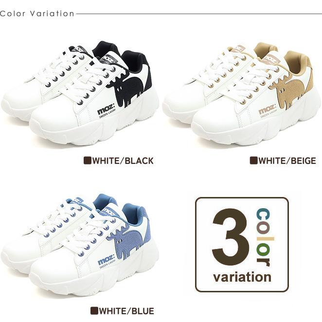 moz（モズ） レディース ローカット スニーカー moz MZ-3020 ホワイト