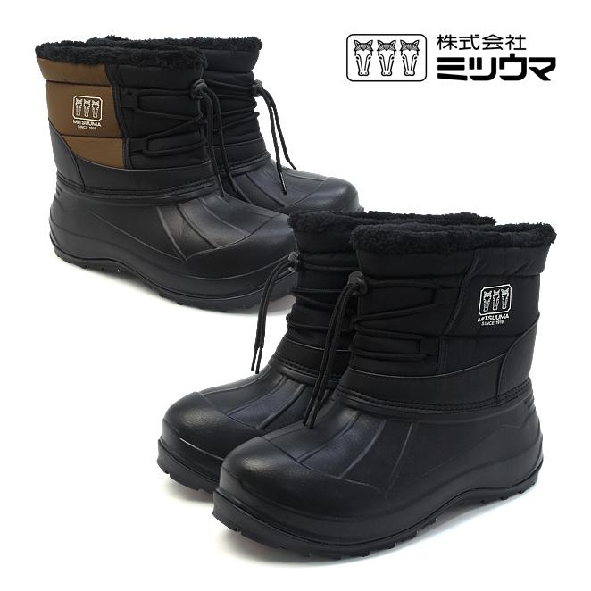 ミツウマ スノー シューズ SB-830 クロ オリーブ 防滑 6cm防水 軽量