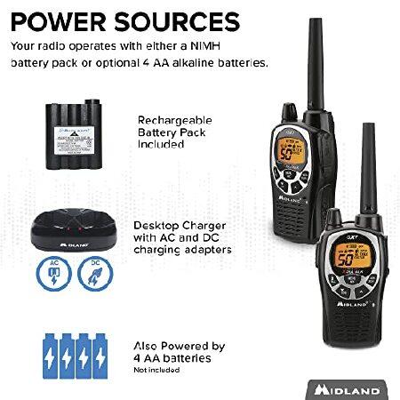Midland　50　Channel　GMRS　Radio　Two-Way　SOS　142　Waterproof　Siren,　and　Alerts　Talkie　NOAA　Sca　and　with　Weather　Long　Codes,　Range　Walkie　Weather　Privacy