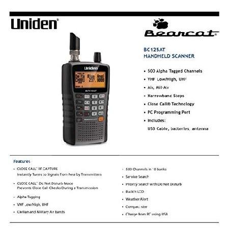 Uniden　Bearcat　500　Alpha　with　Radio　Hand　Held　CTCSS　DCS　Channel　Numeric　and　Uniden　(BC125AT)　by　Scanner