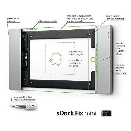 smart things solutions s09 s sDock Fix ミニ ロック可能 壁取り付けと充電ステーション Apple iPad Mini シルバー