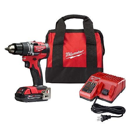 正規登録店 Milwaukee 2801-21P M18 18-Volt Lithium-Ion Compact Brushless Cordless 1/2 in. Drill/Driver Kit　電動工具