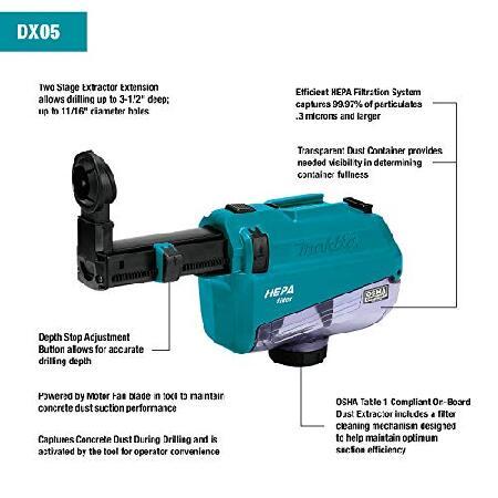 日本公式 Makita DX05 Dust Extractor Attachment with Hepa Filter Cleaning Mechanism　電動工具