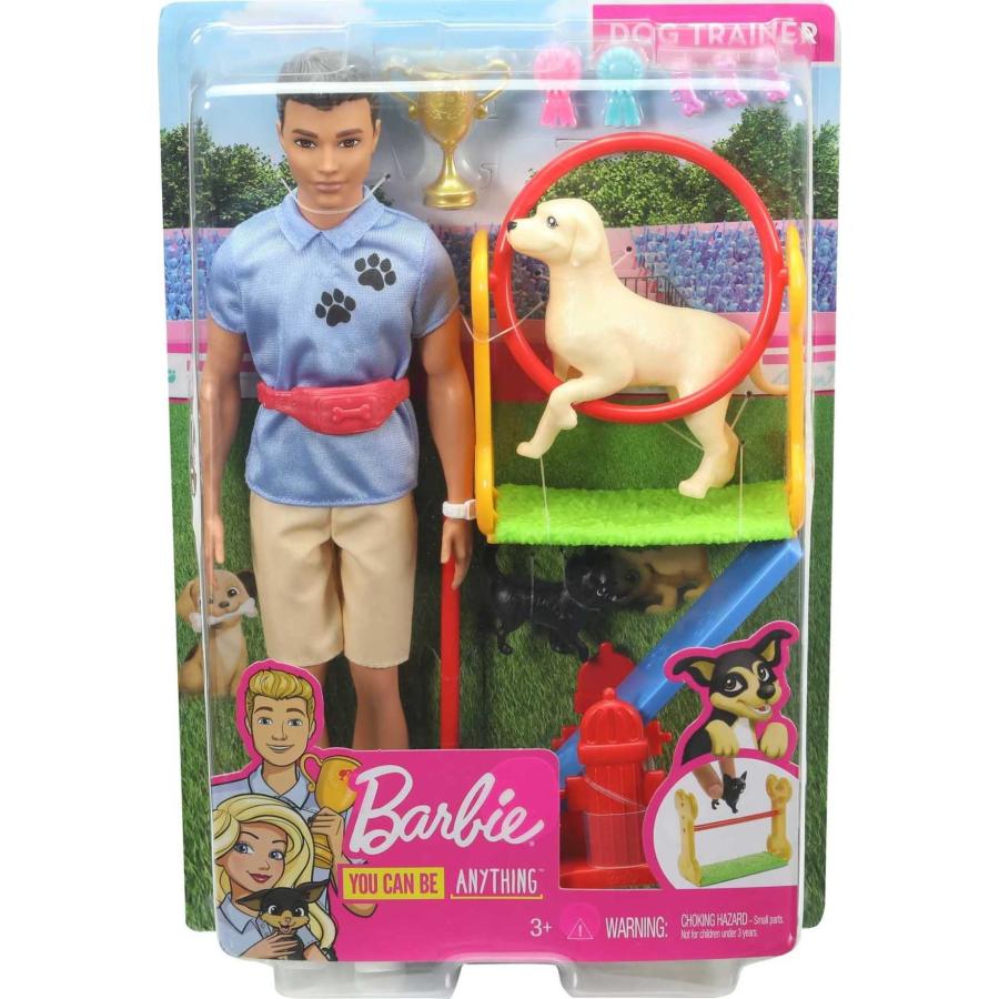 売れ筋介護用品も！ Barbie Ken Dog Trainer Playset with Doll and Accessories， Multi