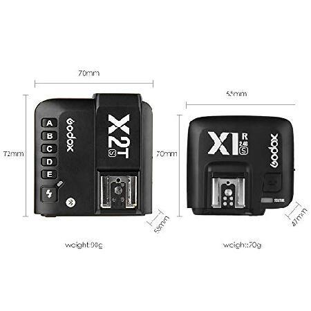 Godox　X2T-S　2.4G　TTL　Controller　Flash　Trigger　X1R-S　Function,Bluetooth　with　Compatible　Smartphone　2X　Control,Compat　for　Wireless　Receiver　APP　Sony,TTL