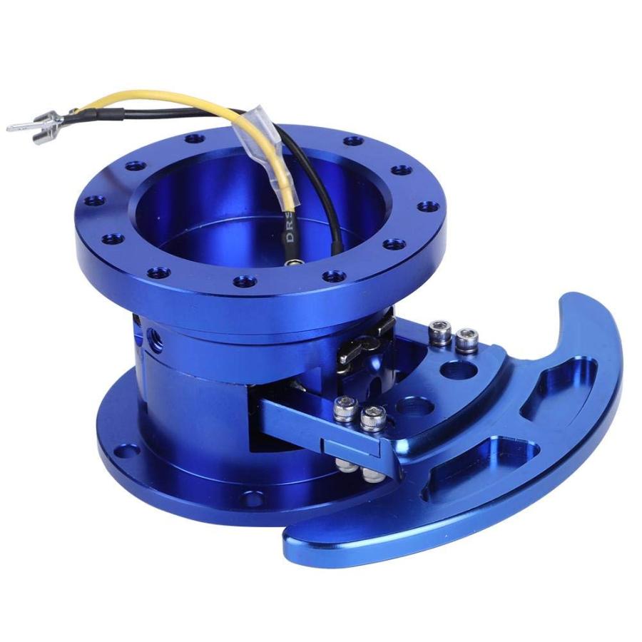 Akozon チルトフリップレーシングステアリングホイール クイックリリースハブキット 取り外し可能なアダプター(ブルー