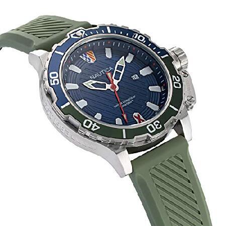 Nautica Mens NAPGLS113 Glenrock Lagoon Grey/Blue/Green Silicone Watch 