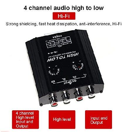 オンラインストアセール Audio Converter， 12V 4 Channel Audio Impedance Converter High to Low RCA Line Car Stereo Radio Speaker Frequency for Hosts Without Low Frequency (RCA)