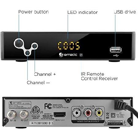 販売割引商品 Digital Converter， Ematic Digital TV Converter Box with Recording， Playback， ＆ Parental Controls