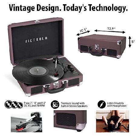 ショッピング買付 Victrola Vintage 3-Speed Bluetooth Portable Suitcase Record Player with Built-in Speakers | Upgraded Turntable Audio Sound| Includes Extra Stylus | Ma