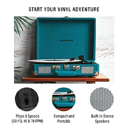 大幅割引セール Crosley CR8005F-TL Cruiser Plus Vintage 3-Speed Bluetooth in/Out Suitcase Vinyl Record Player Turntable， Teal