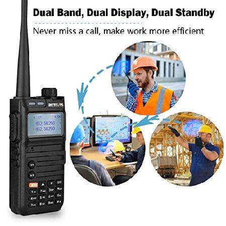 Retevis　RA85　5W　Way　Radios,　USB-C,　Warehouse　Manufacturing　Dual　Walkie　Talkies　Long　Flashlight,　Farm(4　for　High　Power　Standby,　Range,　NOAA,　Pack)