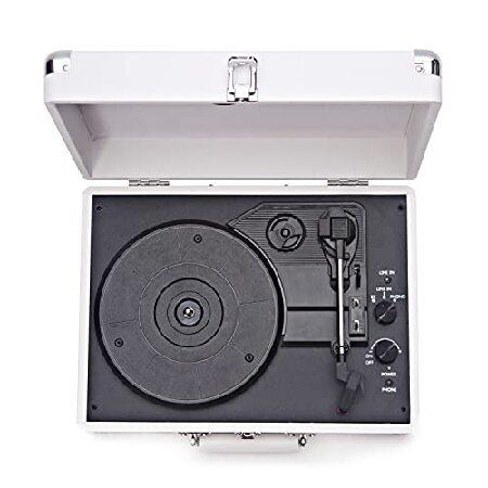 【売り切りお値下げ】 Arkrocket Curiosity Bluetooth Turntable Retro Suitcase 3-Speed Record Player with Built-in Speakers (White) 【1946200451】(10850円)