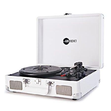 【売り切りお値下げ】 Arkrocket Curiosity Bluetooth Turntable Retro Suitcase 3-Speed Record Player with Built-in Speakers (White) 【1946200451】(10850円)