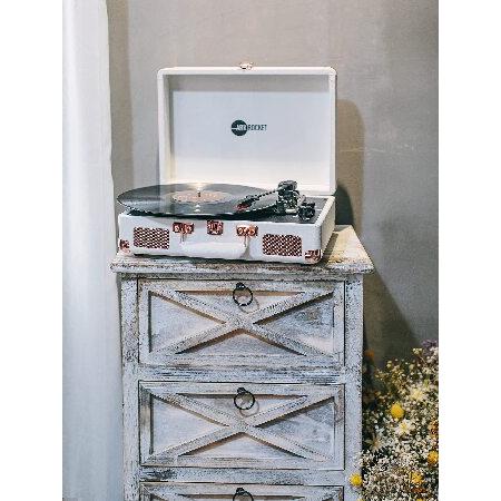 【売り切りお値下げ】 Arkrocket Curiosity Bluetooth Turntable Retro Suitcase 3-Speed Record Player with Built-in Speakers (White) 【1946200451】(10850円)