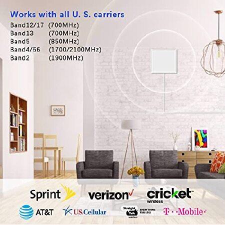 Cell Phone Signal Booster, Home Cell Phone Booster, Support All Carriers Verizon, AT＆T ＆ More, Signal Amplifier Repeater Enhance GSM 3G 4G LTE
