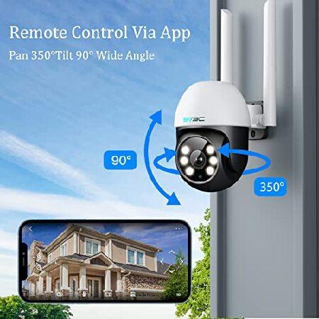 クリアランス純正 SV3C 2-Pack Security Camera Outdoor， 1080P Pan-Tilt WiFi IP Camera， 360°PTZ Camera with Auto Tracking， Color Night Vision， Two-Way Audio， Humanoid De