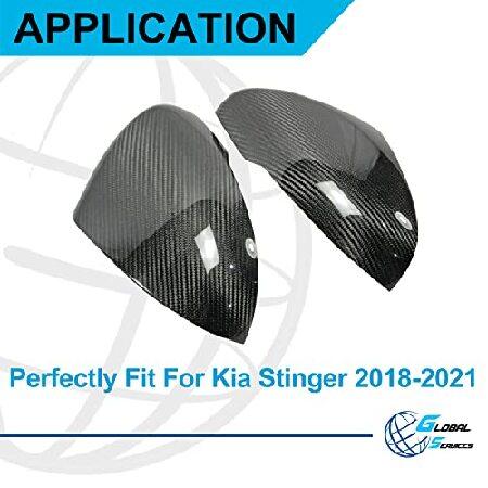 送料込み/直送 GS Car Racing Style Black Glossy Finshed Real Pre-preg/Dry Carbon Fiber Side Mirror Cover Rearview Cap Fit For Kia Stinger 2018-2021 (leftミラーカバー