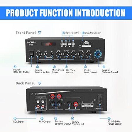 超目玉特価品 NEOHIPO AM02 300W Bluetooth 5.0 Class AB Stereo Power Amplifier 2.0CH Audio Receiver Amp for Home Theater Entertainment Studio Use with Wireless/RCA/U