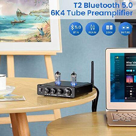 当店限定販売 Upgrade AIYIMA T2 6K4 Tube Preamplifier Bluetooth 5.0 with Treble ＆ Bass Control HiFi Audio Preamp for Home Audio Amplifier System with DC12V Power