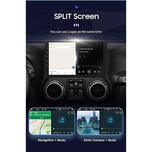 Android 12 Car Stereo fit for Jeep Commander Wrangler Grand Cherokee Chrysler Doge Ram 1500 Challenger with 10.1 Inch Touchscreen Support Apple Carpla 5