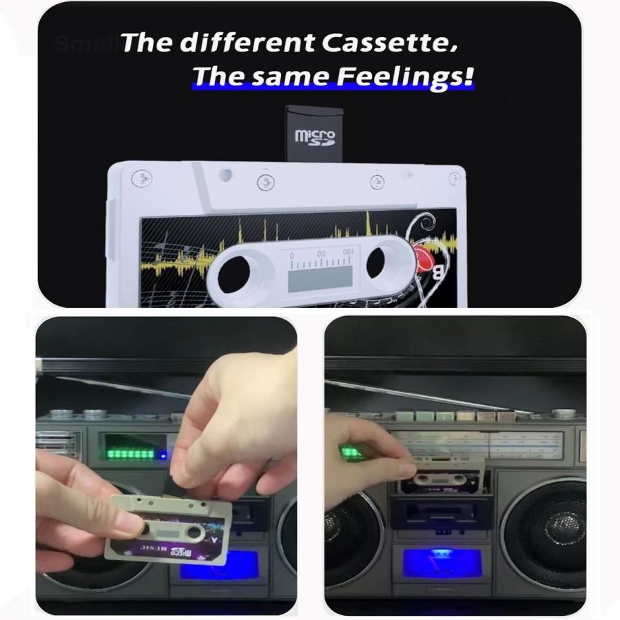 日本産 Blaster Replica Cassette Boombox，5.1 Bluetooth Player，Classic 80s Style Retro Recorder，Supports USB/Micro SD/AUX， AM/FM Radio，30W Dual 3” Woofer Spea