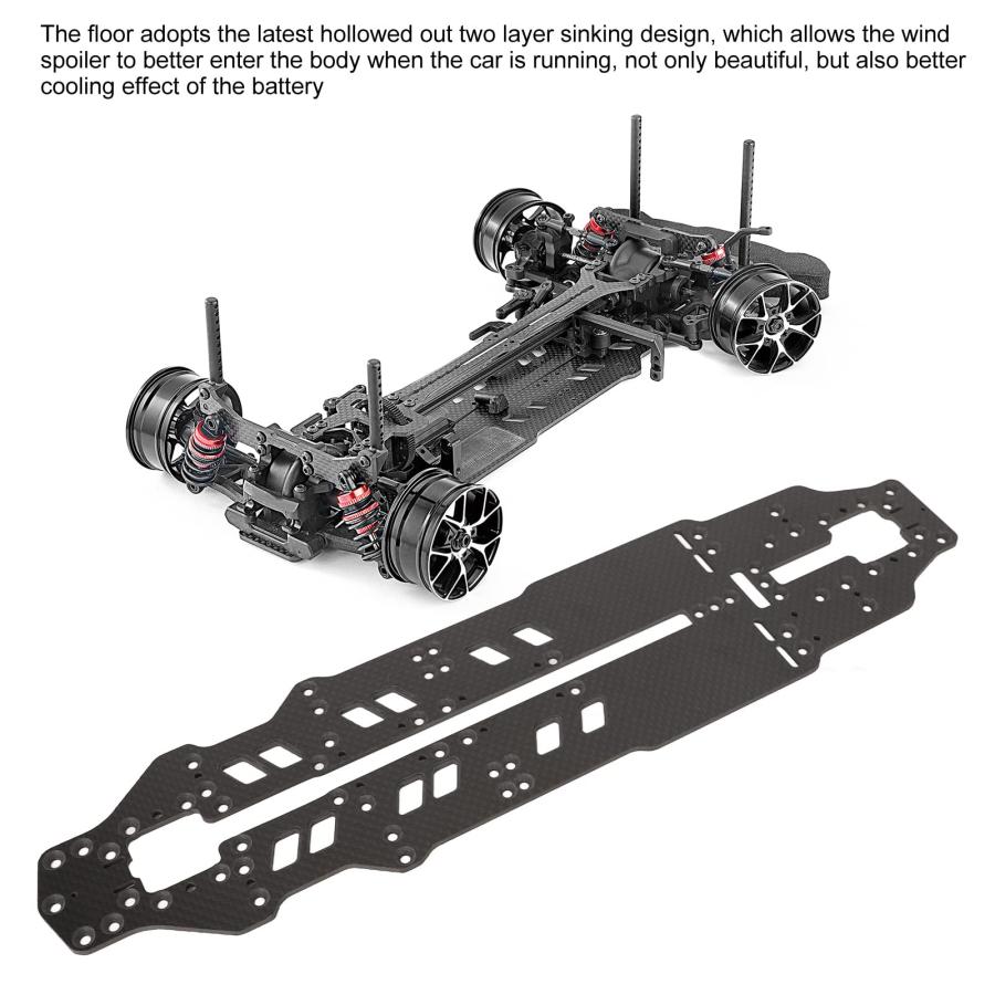Alomejor Carbon Fiber Chassis Kit 1/10 Scale RC Car Replacement Parts