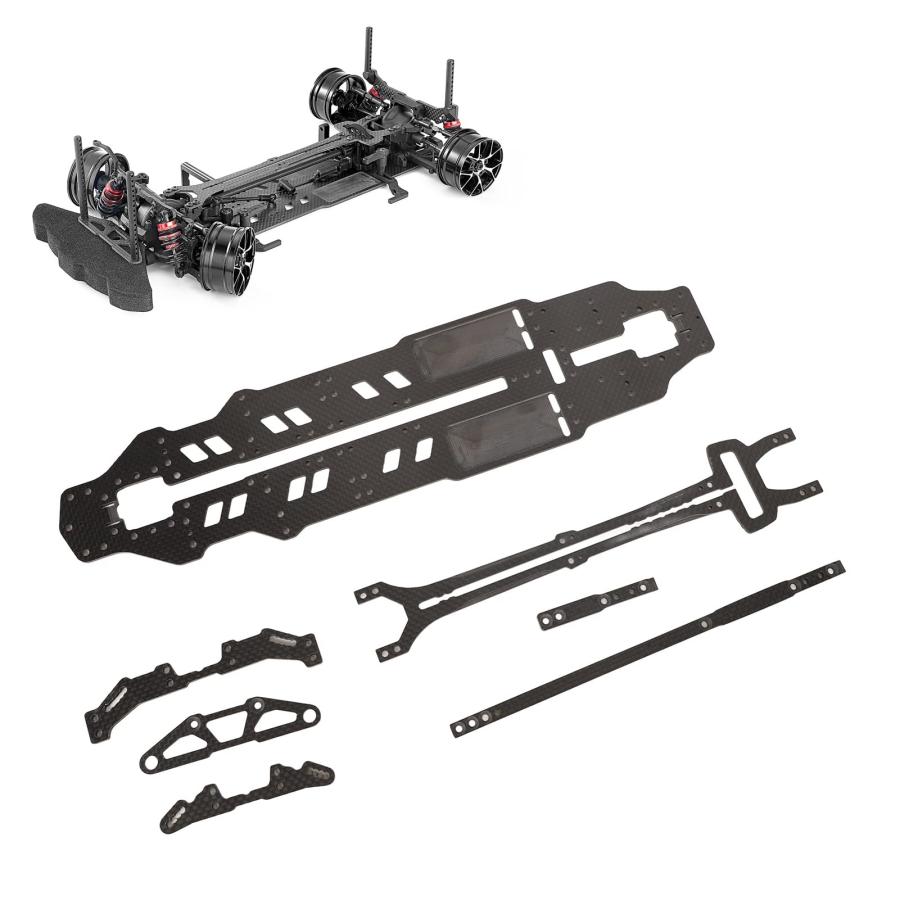 Alomejor Carbon Fiber Chassis Kit 1/10 Scale RC Car Replacement Parts