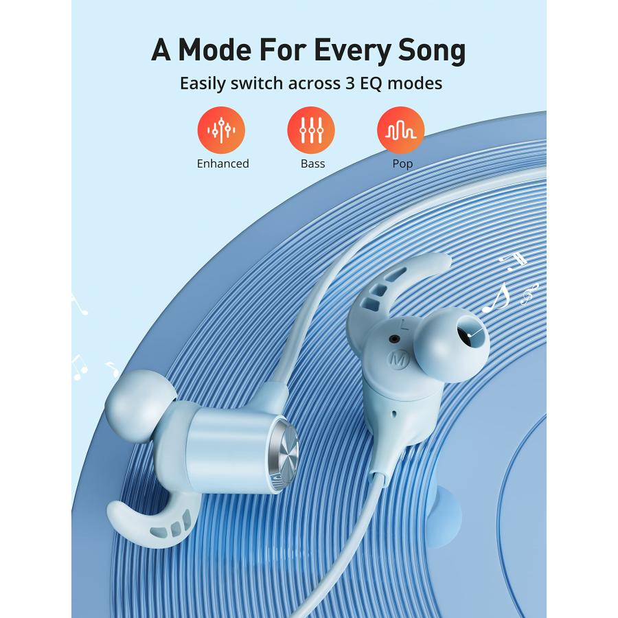 消防士長 Gsoemon Bluetooth Headphones， Bluetooth 5.2 Stereo aptX Wireless Earbuds Bass Magnetic Neckband IPX7 Waterproof Open Earbuds Bulit-in Mic with 24H Pla