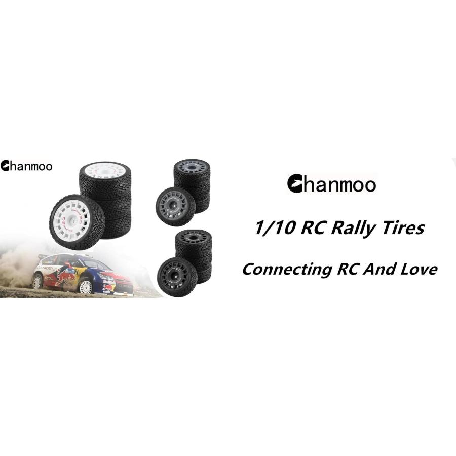 Chanmoo 1/10 RC ラリー カータイヤ オンロードタイヤ 12mm 六角プラスチックホイールリム 1/10スケール レーシングカー タミヤ TT01 TT02 XV01 TA06 PTG2 HPI K｜mstand｜08