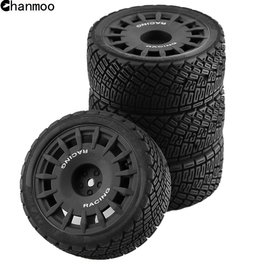 Chanmoo 1/10 RC ラリー カータイヤ オンロードタイヤ 12mm 六角プラスチックホイールリム 1/10スケール レーシングカー タミヤ TT01 TT02 XV01 TA06 PTG2 HPI K｜mstand｜09