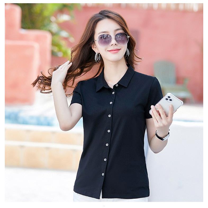 ポロシャツ レディース シャツ 半袖 前開き 黒 白 無地 介護 ゴルフ 仕事 制服 トップス Pf Mstar Yahoo 店 通販 Yahoo ショッピング