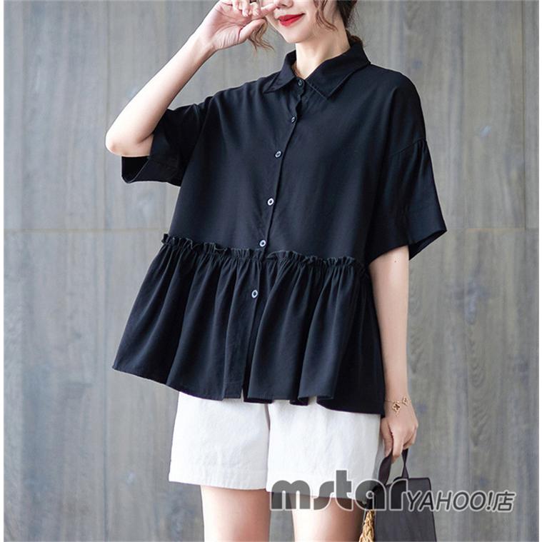 シャツ ブラス レディース 半袖 大きいサイズ トップス ゆったり 夏 夏服 カジュアル 無地 おしゃれ リネン 綿麻 早割クーポン