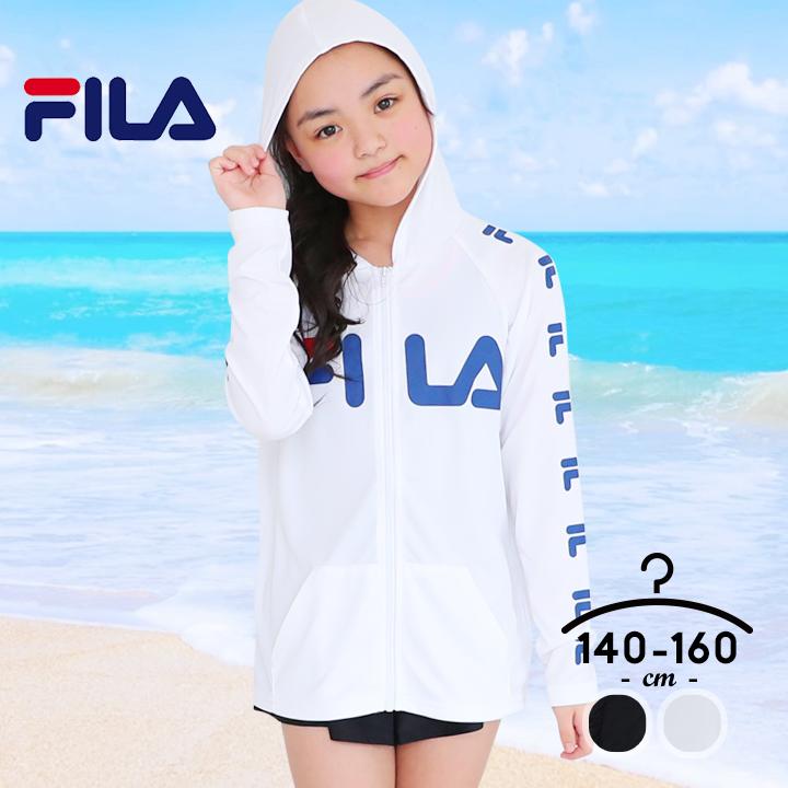 フィラ ラッシュガードパーカー キッズ 長袖 男の子 女の子 水着 フード付き ジュニア ガールズ ボーイズ Fila Uvカット プール 海水浴 川遊び アウトドア q 129 875 Manhattan Store 通販 Yahoo ショッピング