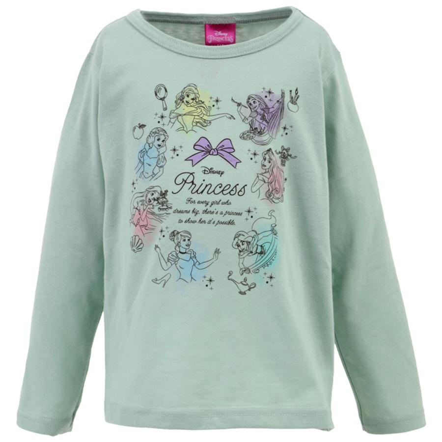 長袖tシャツ キッズ ベビー 女の子 子供服 90cm 95cm 100cm 110cm 1cm 130cm ディズニープリンセス 部屋着 ピンク ミント ディズニー 返品交換不可