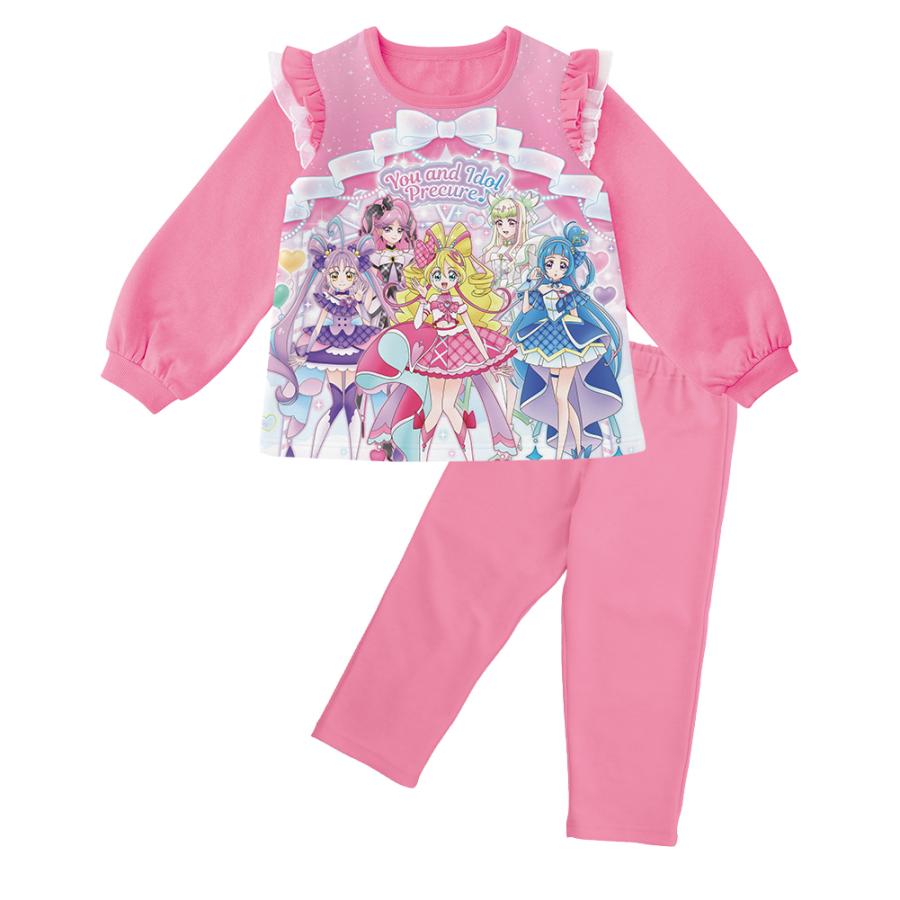 BANDAI（バンダイ） プリキュア パジャマ 冬 裏起毛 光るパジャマ 上下