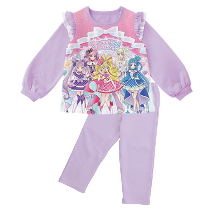 BANDAI（バンダイ） プリキュア パジャマ 冬 裏起毛 光るパジャマ 上下